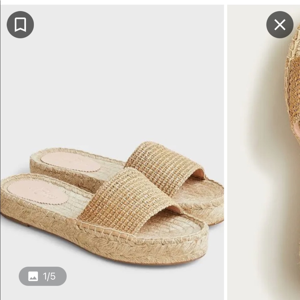J. Crew Espadrille flat sandals with tan Rattan strap size 10 (runs smal…